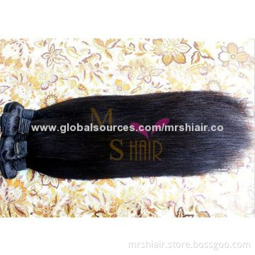 16-inch Yaki Straight Virgin Brazilian Hair Weave Human Hair Extensions